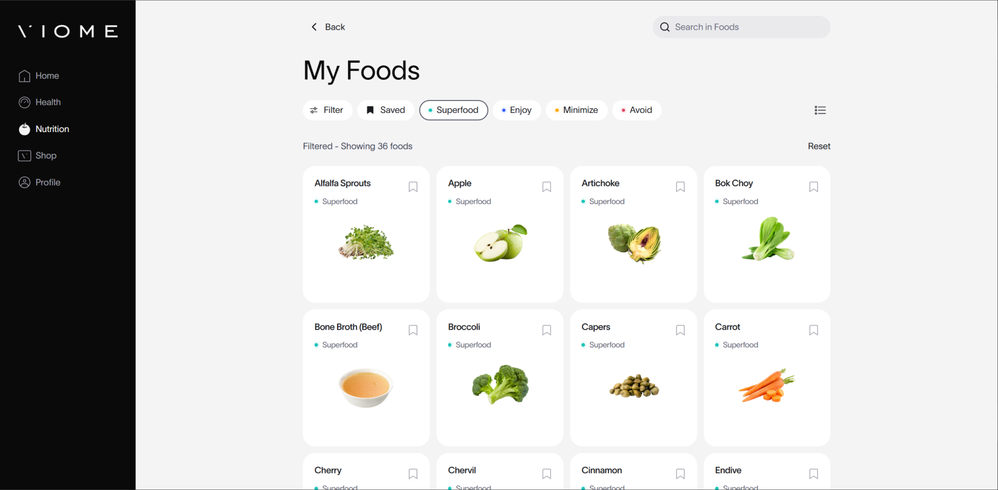 Screenshots from Viome and ViomePro projects